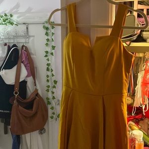 Yellow conservative dress